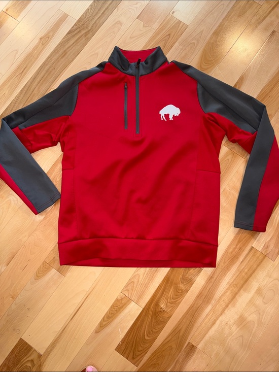 Antigua Other - Men's Red and Gray Antigua Quarter-Zip Performance Sweatshirt L
